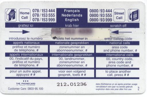 The Phonecard In Touch Telecom. 200 BEF. - Ohne Chip