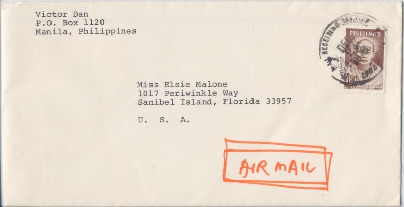 PHILIPPINES 1986? COVER To USA  [D1847] - Filippine