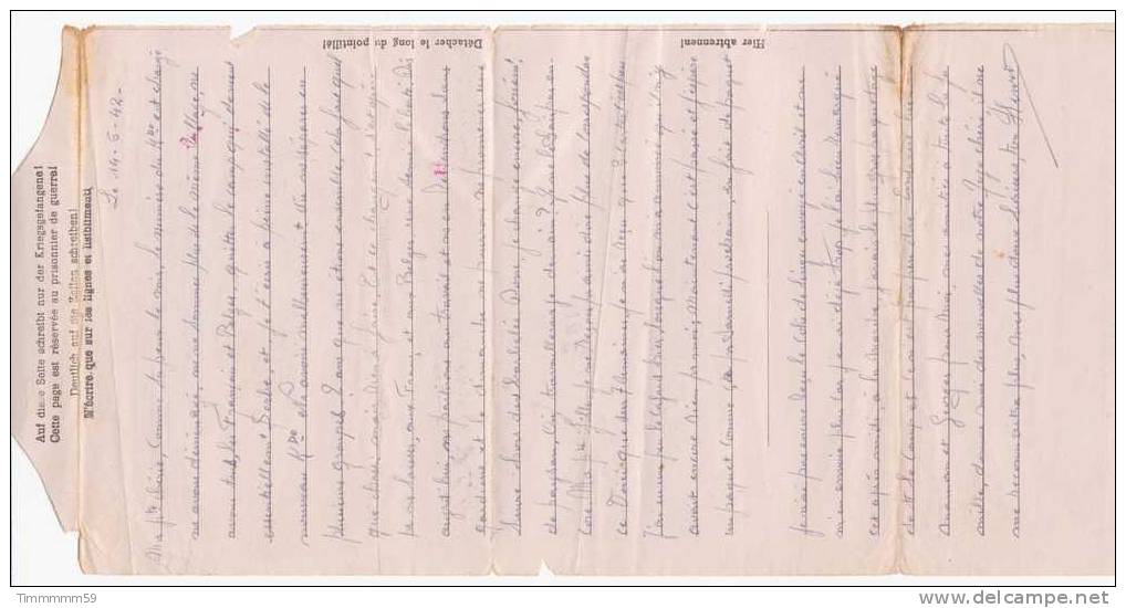 Lot N°3880   Correspondances De Prisonnier De Guerres, Pour BRABANT En BELGIQUE - Guerra '40-'45 (Storia Postale)