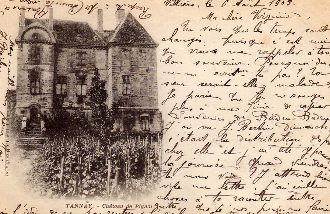 58 TANNAY Chateau De Pignol, Ed Desvignes, 1903 - Tannay