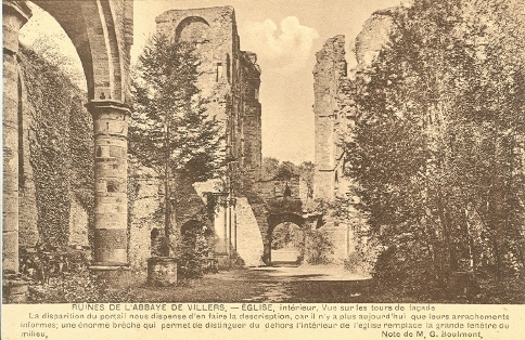 Ruines De L´Abbaye De Villers: L´Eglise Intérieur, Vue Sur Les Tours De Façade - Villers-la-Ville