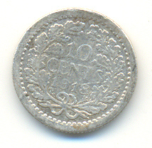 PAYS - BAS   10  CENTS  1918      ARGENT - 10 Cent