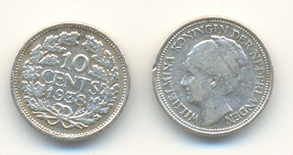 PAYS - BAS   10  CENTS  1938      ARGENT - 10 Cent