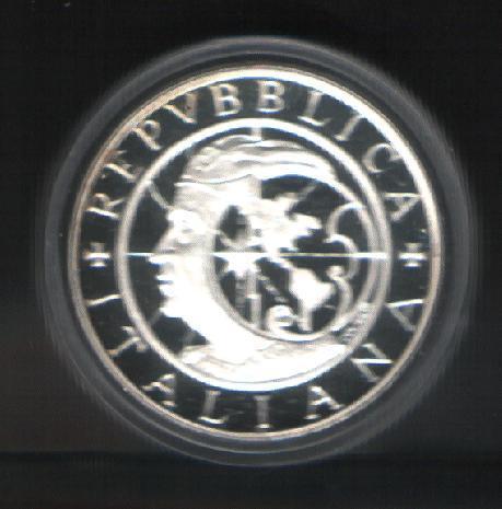 ITALIA - ITALIE - ITALY - 1990 - V CENTENARIO DELLA SCOPERTA DELL´AMERICA L. 500 ARG PROOF - Gedenkmünzen