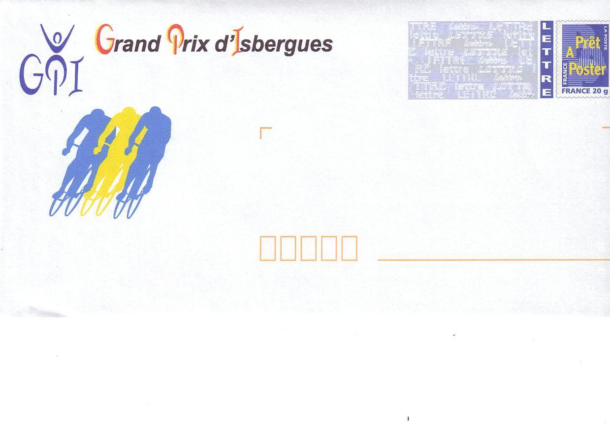 PAP ISBERGUES (PAS DE CALAIS) : CYCLISME LE GRAND PRIX NOUVEAU Avec Vignette "France 20g" - PAP: Aufdrucke/Blaues Logo