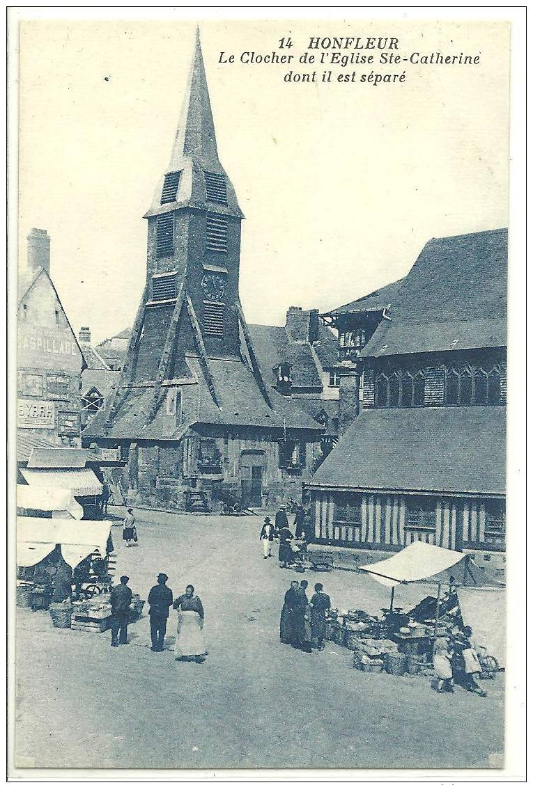 14, Calvados, HONFLEUR,Le Clocher De L´Eglise Ste-Catherine Dont Il Est Séparé, Edit.J.Nozais - Honfleur