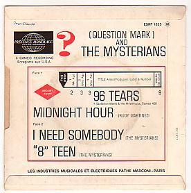 QUESTION MARK & THE MYSTERIANS : RARE EP .  " 96 TEARS  " +  3 Titres - Disco, Pop