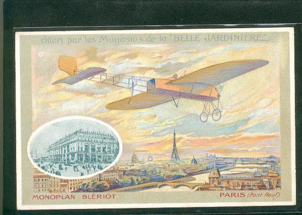 Carte Publicitaire Belle Jardinière Monoplan Blériot Paris Pont Neuf - Sonstige & Ohne Zuordnung