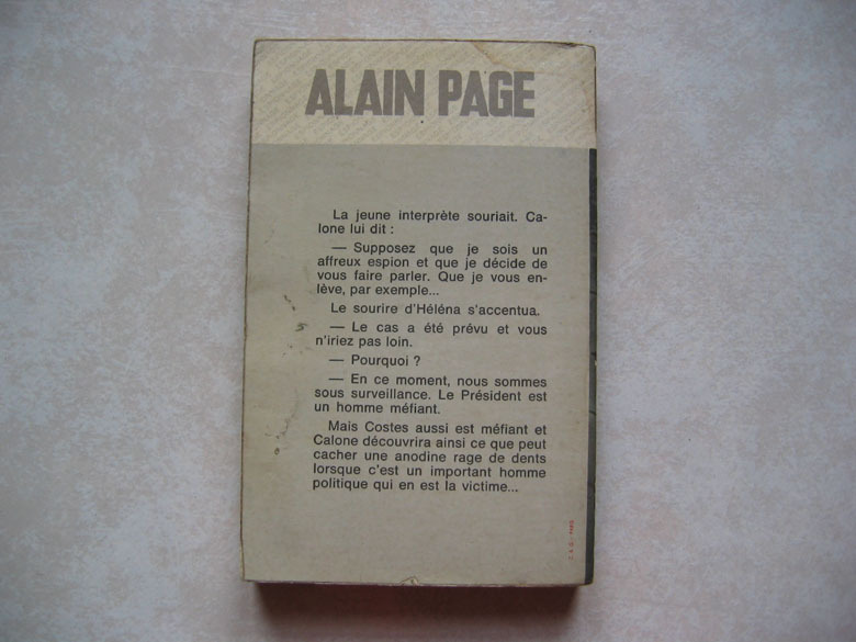 Fleuve Noir, Espionnage, Alain Page : N° 684 " Merci, M. Calone ", 1968. - Fleuve Noir