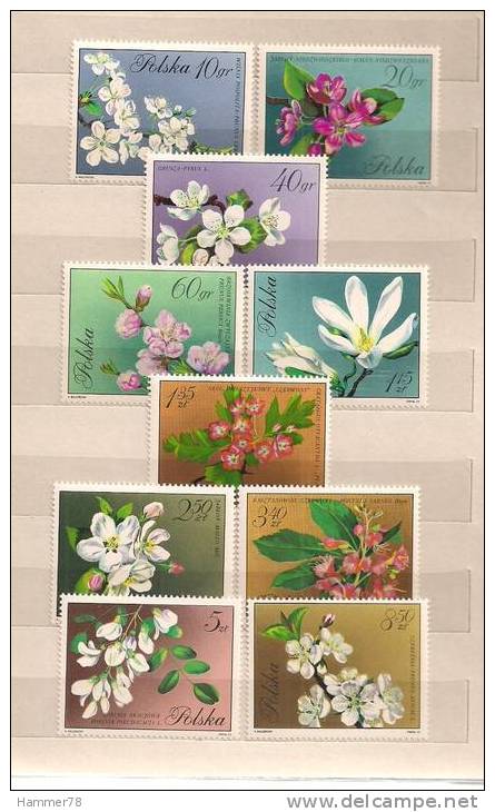 POLAND 1971 FLOWERS OF TREES & SHRUBS Set MNH - Ongebruikt