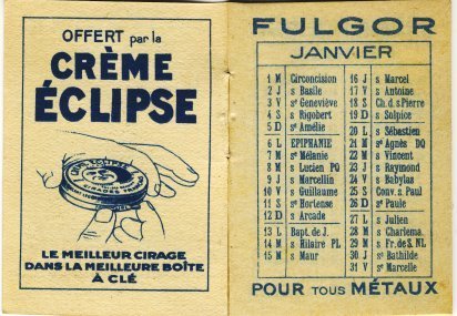 Cirage Crème Eclipse Et Fulgor Pour Métaux De 1930 - Klein Formaat: 1921-40