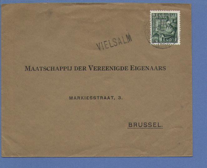 768 Op Brief Met Naamstempel VIELSALM - 1948 Export