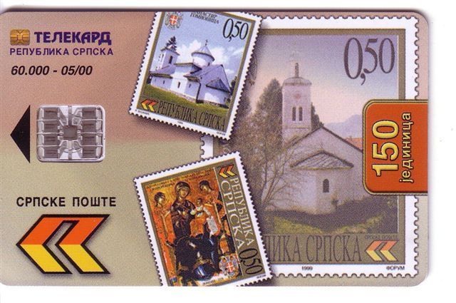 Serbia Republic - Republica Srpska - Banja Luka - Stamps On Card - Icons - Icon ( 60.000 Ex. ) - Bosnia