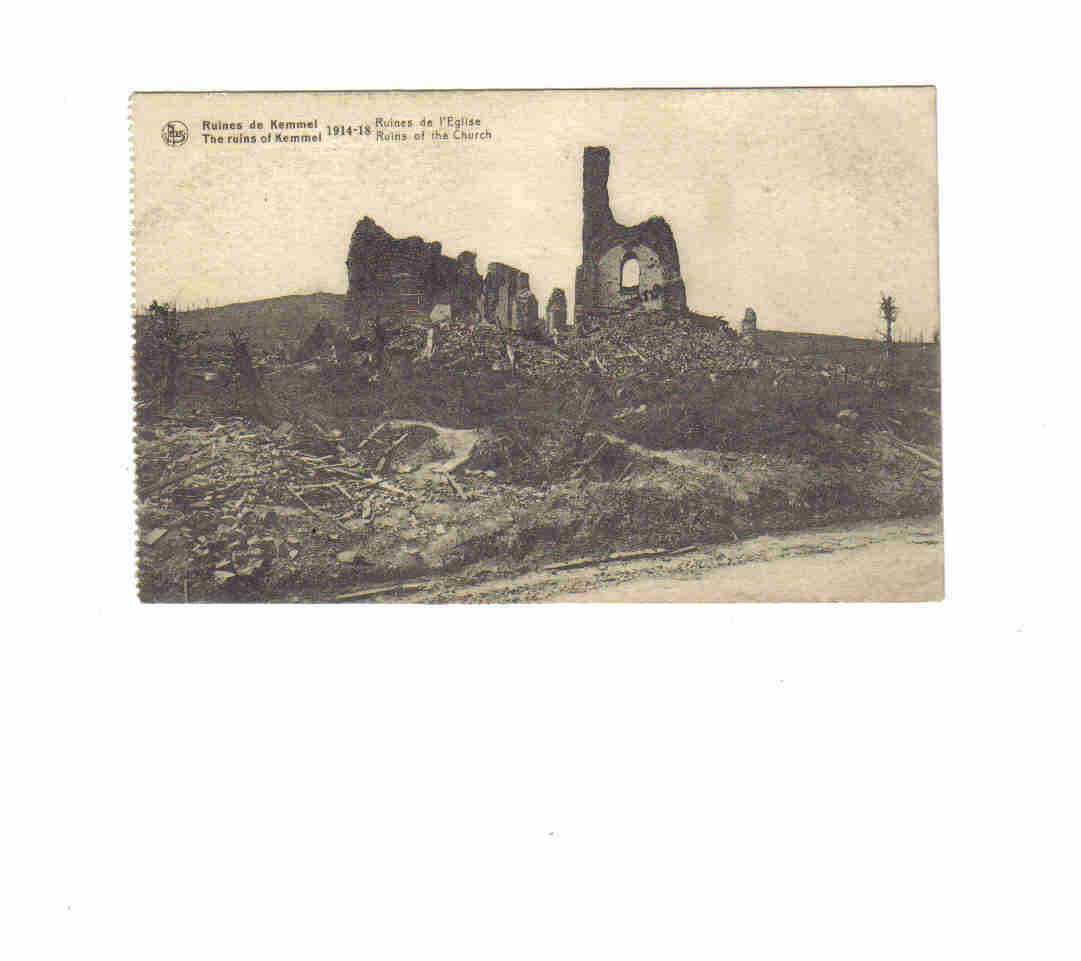 Kemmel 14-18 Ruines De L´eglise Ongelopen - Heuvelland