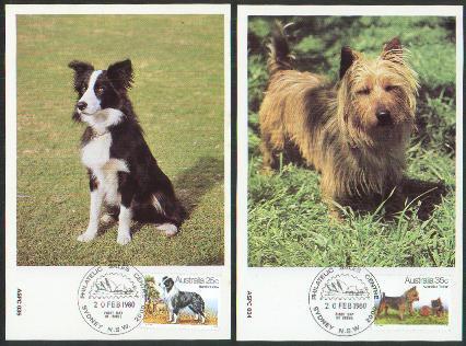 Australia - Dogs Maxicards. Sheep, Aboriginal Child, Opera House - Maximumkaarten