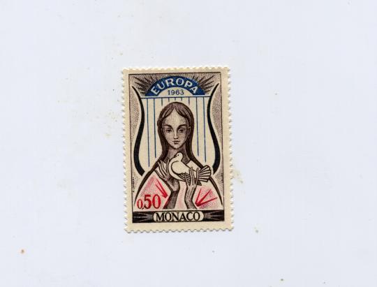 Monaco N°619 Neuf* Europa 1963 Lyre Et Femme Avec Colombe - 1963