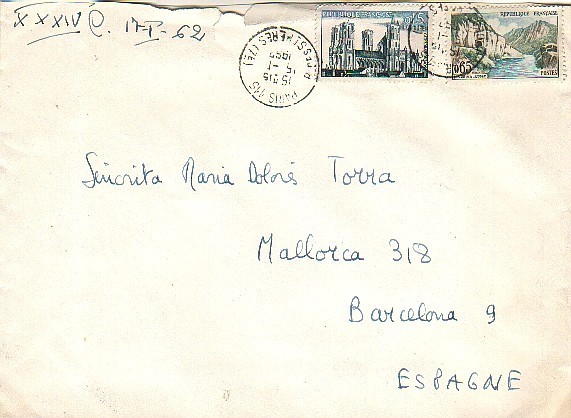 Carta PARIS (rue St. Peres) 1962 - Covers & Documents