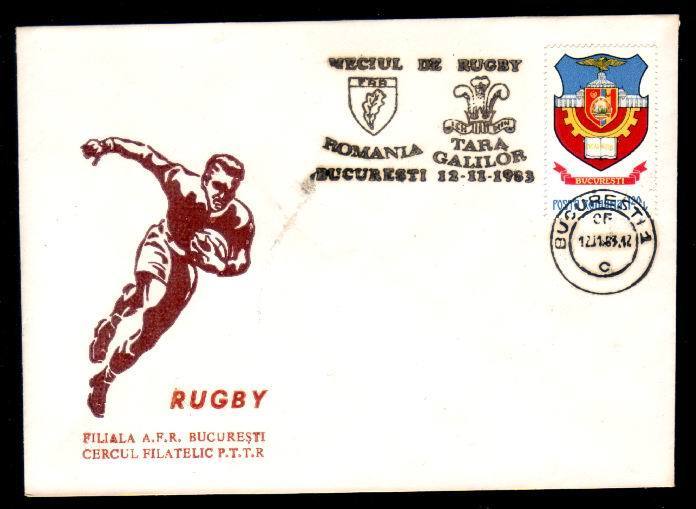 Romania 1983 Special Cover With Match Of Ruhby Romania-Tara Galilor. - Rugby