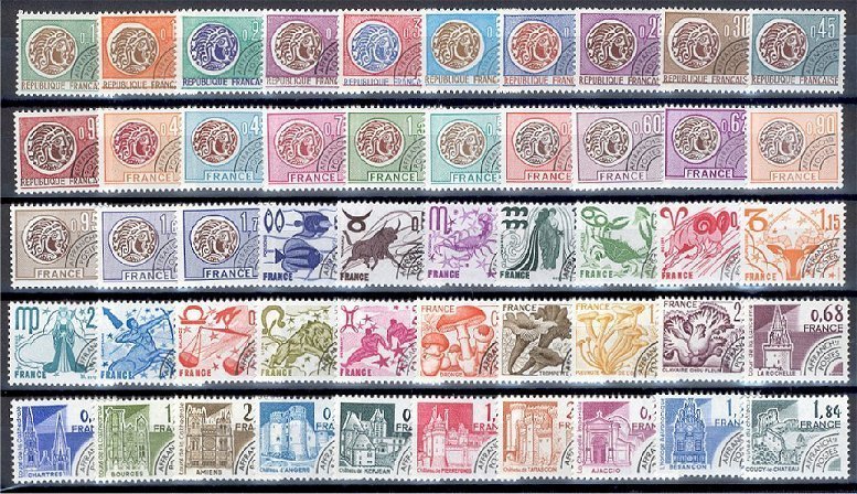 FRANCE - PRECANCEL STAMPS 1964-90 COMPLETE, NEVER HINGED **! - Collections