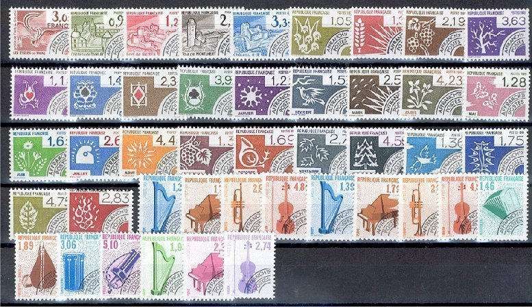 FRANCE - PRECANCEL STAMPS 1964-90 COMPLETE, NEVER HINGED **! - Collections