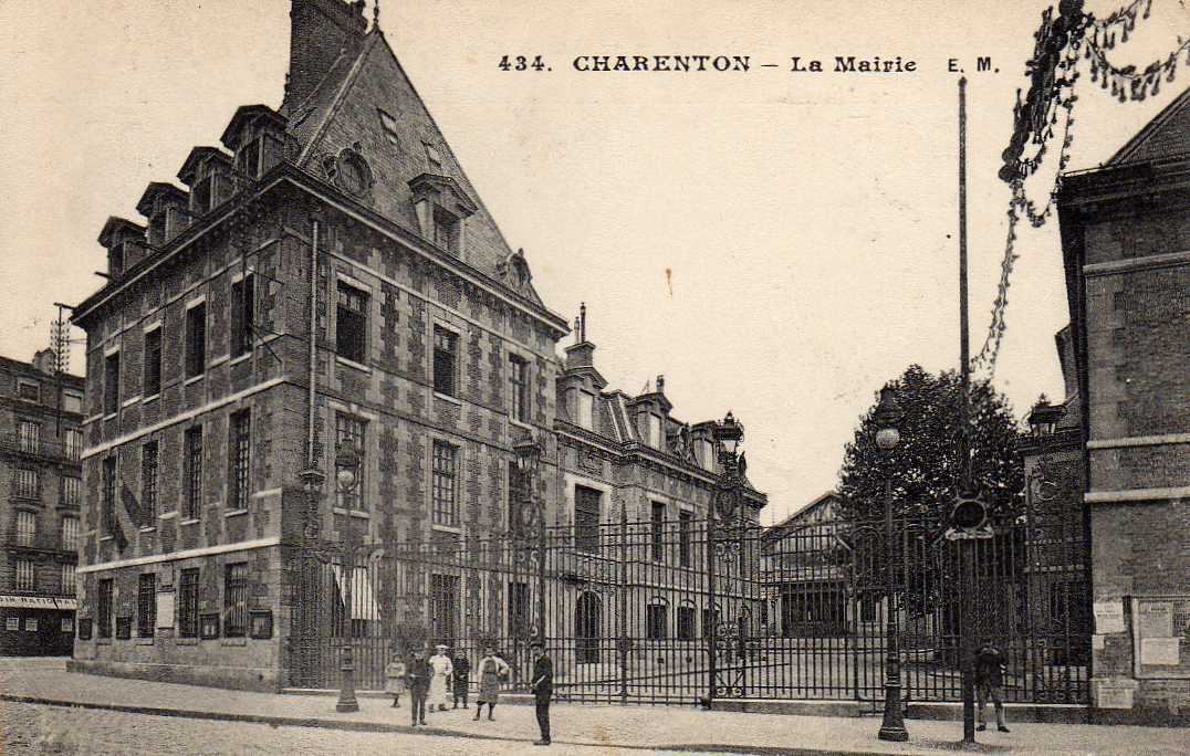 94 CHARENTON LE PONT Mairie, Hotel De Ville, Animée, Ed EM 434, 1912 - Charenton Le Pont