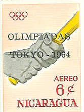 BASE BALL TIMBRE NEUF   JEUX OLYMPIQUES TOKIO 1964 NICARAGUA - Base-Ball