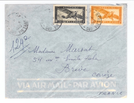 Indochine: Viet Nam: Saigon Lettre Par Avion De 1950 (05-5748) - Guerra D'Indocina/Vietnam