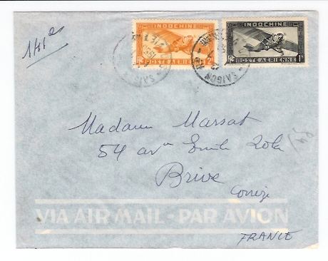 Indochine: Viet Nam: Saigon Lettre Par Avion De 1950 (05-5757) - Guerra D'Indocina/Vietnam