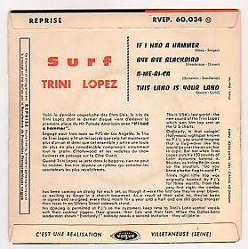 Trini LOPEZ  :  " IF I HAD A HAMMER  "  + 3 Titres - Disco, Pop