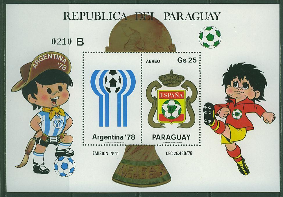 678N0067 Football Blason Bloc 347 Paraguay 1978 Neuf ** Coupe Du Monde Argentina 78 - Altri & Non Classificati