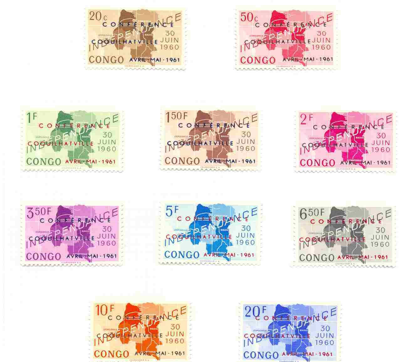 Congo Ocb Nr : 420 - 429* Postfris Met Scharnier (zie Scan) - Nuevos