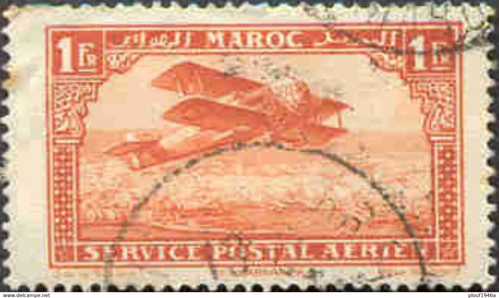Pays : 315,9 (Maroc : Protectorat Français) Yvert Et Tellier N° :Aé  7 (o)  Type III - Poste Aérienne