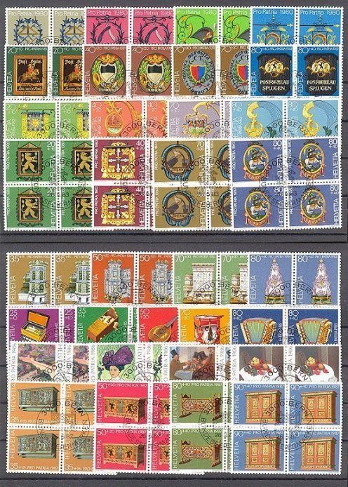 SWITZERLAND, VERY NICE GROUP BLOCKS OF 4 PRO JUVENTUTE PRO PATRIA, ALL FULL SETS - Collections