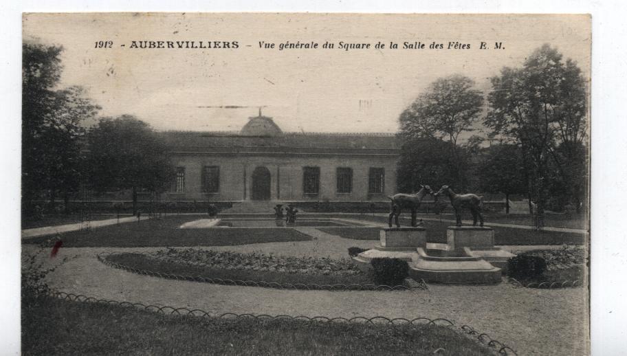 93 - AUBERVILLIERS - VUE GENERALE Du Square Et Salle Des Fêtes N°1912 EM - Aubervilliers