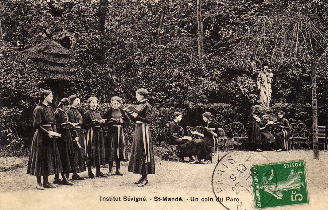 94 ST MANDE Ecole, Institut Sévigné, Coin Du Parc, Animée, Beau Plan, Ed Breger, 1912 - Saint Mande