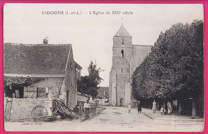 37-001  CIGOGNE - Indre & Loire - L'Eglise Du XIIIe Siècle - Autres & Non Classés