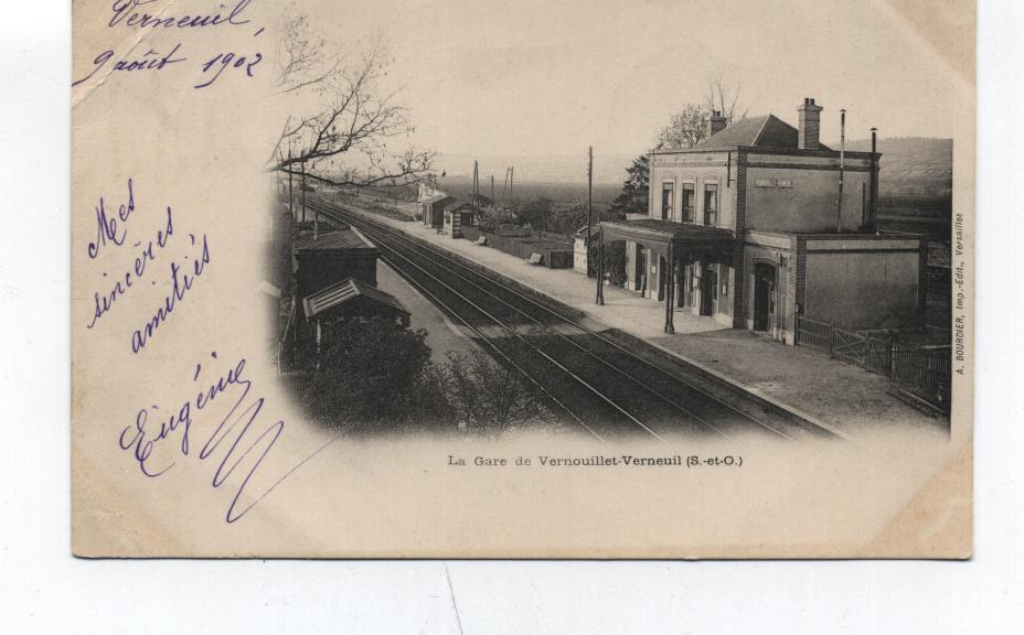 78 - VERNOUILLETVERNEUIL - LA GARE-  -VOIE FERREE-1902 - Vernouillet