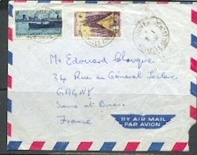 REF LBL 1 - NLLE CALEDONIE N° 275 ET 280 SUR LETTRE  NOUMEA / GAGNY 9/1/1952 - Lettres & Documents