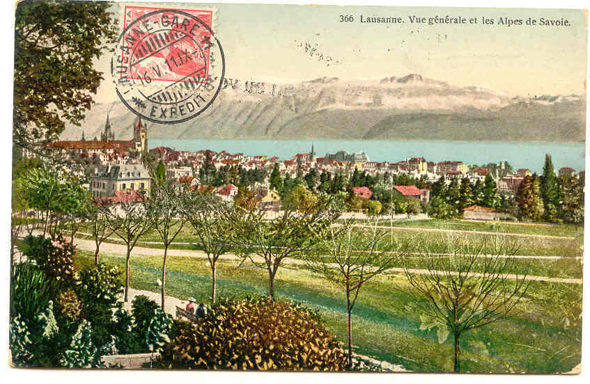 252 LAUZANNE, Vue Générale Des Alpes De Savoie, N°366 Louis Burgy. - Autres & Non Classés