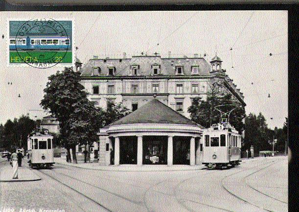 SUISSE Carte Maximum Num.Yvert 1161 TRAMWAY ZURICH 100 ANS - Maximum Cards