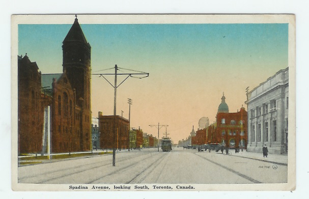 CPA Colorisée Canada Toronto Spadina Avenue Avec Tramway Looing South édit Valentine & Sons - Toronto