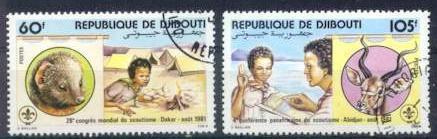 DJIBOUTI Poste 539 à 540 Scout Et Scoutisme & Conférence D´ Abidjan - Used Stamps