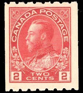 Canada (Scott No. 124 - Série Amiral / Admiral Issue) [**] Mini Tache De Manque De Gomme / Ligh Gum Skip - Nuevos