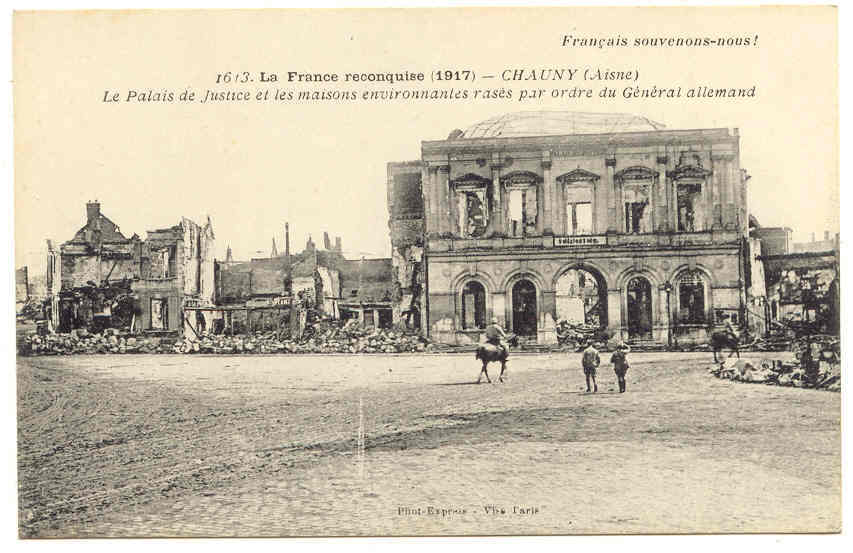 316, 3 CPA CHAUNY, Français Souvenons Nous, 1611, 1603, 1613 Photo Express Visé Paris - Guerre 1914-18