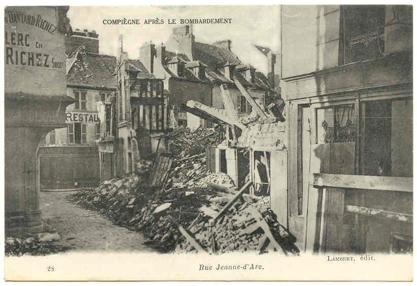 325 3 CPA, COMPIEGNE Après Le Bombardement, Lambert, 29 28 21 - Compiegne