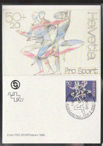 SUISSE CARTE MAXIMUM NUM.YVERT 1243 POUR LE SPORT DYNAMISME ET MOUVEMENT - Maximum Cards