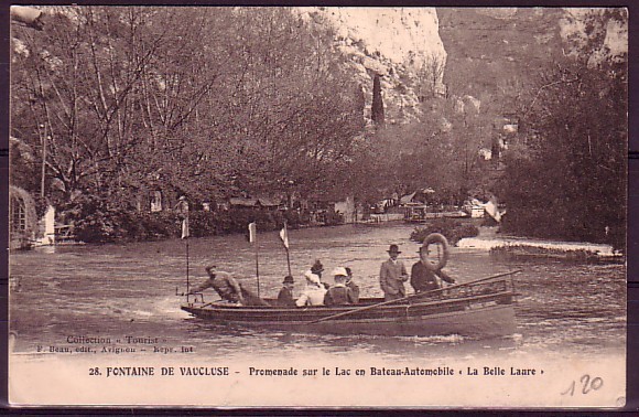 VAUCLUSE - Fontaine De Vaucluse - Promenade Sur Le Lac En Bateau Automobile " La Belle Laure" - Autres & Non Classés