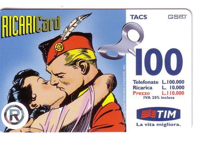 Italia - Italy - Italie - Cartoons - RICARICard  GSM Prepaid ( Prepaye ) Halogramm Card With High Value  Lit.100.000 - Other & Unclassified