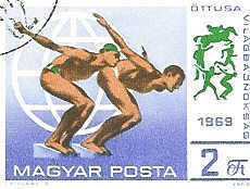 NATATION TIMBRE OBLITERE MAGYAR POSTA 1969 - Swimming