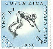 NATATION TIMBRE NEUF PLOGEON COSTA RICA JEUX OLYMPIQUES ROME 1960 - Ete 1960: Rome